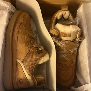 UGG Kids' Brown Sneakers with Shearling Lining